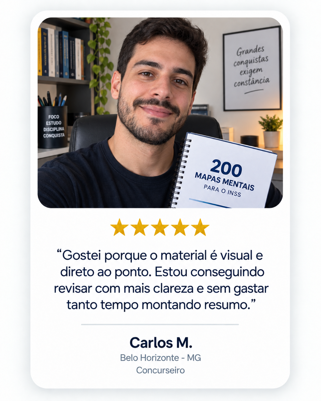 Depoimento de Carlos M. sobre os Mapas Mentais para o INSS